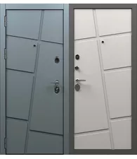 Входная дверь FLAT STOUT К 152 Серый софт белый