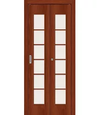 Межкомнатная складная дверь  2С Л-11 (ИталОрех) Сатинато