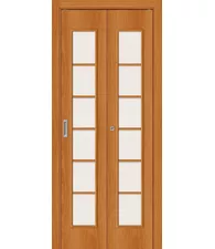 Межкомнатная складная дверь  2С Л-12 (МиланОрех) Сатинато