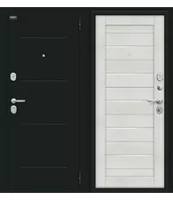 Входная дверь Техно Kale Букле черное Bianco Veralinga