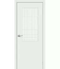 Межкомнатная дверь Винил Браво-7 Super White Wired Glass 12,5