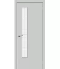 Межкомнатная дверь Винил Браво-9 Grey Pro Wired Glass 12,5