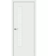 Межкомнатная дверь Винил Браво-9 Super White Wired Glass 12,5