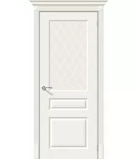 Межкомнатная дверь Эмаль Скинни-15.1 Whitey White Сrystal