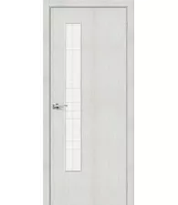 Межкомнатная дверь экошпон Браво-9 Bianco Veralinga Wired Glass 12,5